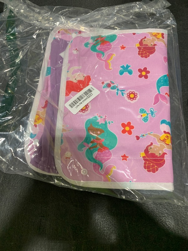 Photo 1 of Lusso Gear Airplane Tray Table Cover for Kids - Mermaids Pattern - Toddler Airplane Travel Essentials & Snack & Tablet Organizer - Plane Activities for Toddlers 1-3