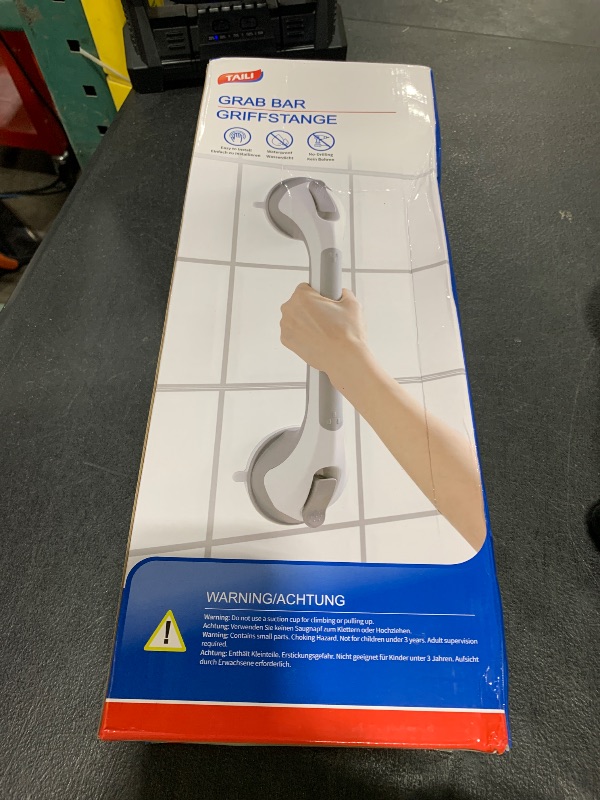 Photo 1 of TAILI Grab Bars for Bathtubs and Showers 2 Pack Suction Grab Bar, Heavy Duty Shower Handle Removable Bath Handrails for Seniors and Elderly, Bathroom Safety Grip No Drilling Waterproof,Grey