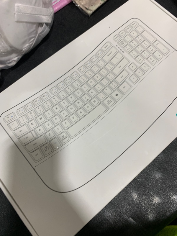 Photo 1 of Nulea RT08 Wave Keys Wireless Ergonomic Keyboard with Cushioned Palm Rest, 2.4GHz Ergo Cordless USB Computer Keyboard, Comfortable Natural Typing, for Laptop, Mac, Windows Black
