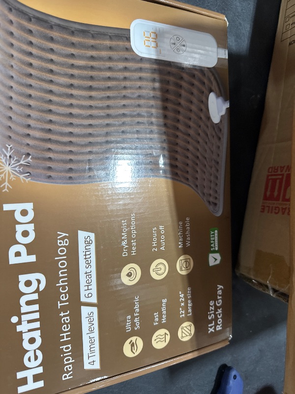 Photo 1 of Heating Pad for Back, Neck, Shoulder Pain & Cramps Relief, Electric Heating Pad with 6 Heat Settings, Auto-Off, Moist Dry Heat Options, Fathers Day for Dad Husband, Mens Gifts for Dad Husband Him