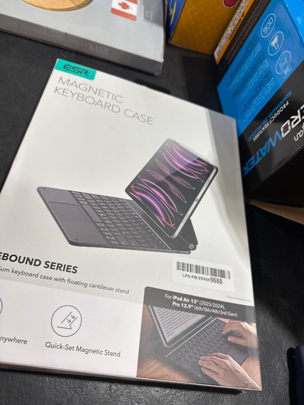 Photo 1 of ESR iPad Air 13 Inch Case Keyboard (M3/M2, 2025/2024) & iPad Pro 12.9 inch (3/4/5/6th Gen) Magic Keyboard, Easy-Set Floating Cantilever Stand, Precision Multi-Touch Trackpad, Rebound Series, Black