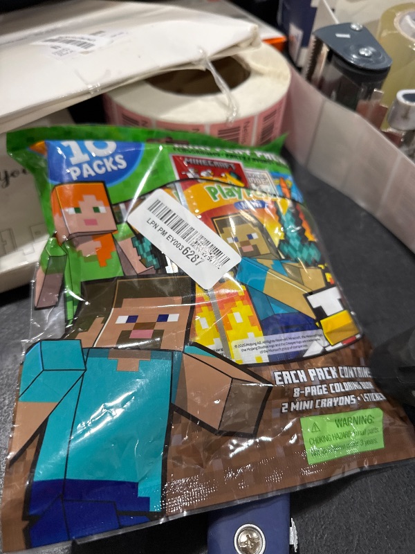 Photo 1 of Minecraft Play Packs | Goodie Bag Loot Bag Fillers | Minecraft Party Favors | 10 Mini Play Packs | Minecraft Coloring Pad, 2 Mini Crayons, and Sticker | 10-Pack | Officially Licensed
