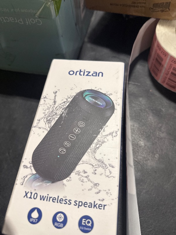 Photo 1 of Ortizan Portable Bluetooth Speaker: IPX7 Waterproof, 24W Loud Sound, Deep Bass, Bluetooth 5.3, LED Lights, Wireless Stereo Pairing, 30H Playtime, for Home/Outdoor/Party/Beach, Birthday Gift (Black)