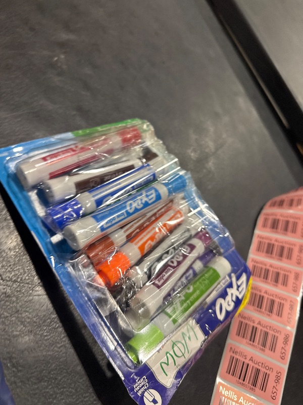 Photo 1 of EXPO Dry Erase Markers, Low Odor Ink, Assorted Colors, Chisel Tip, 12 Count - Easily Erases, Vibrant Ink, Ideal for Classroom, Back to School Supplies, Teachers, Office, Whiteboard & Home