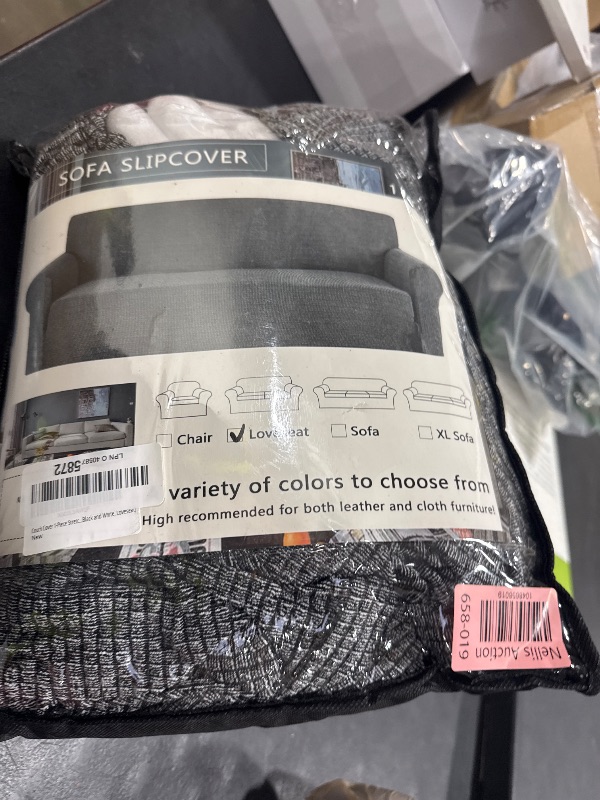 Photo 1 of ZNSAYOTX Loveseat Covers High Stretchy Spandex Pet Friendly Sofa Slipcover 1 Piece Non Slip Couch Furniture Protection Covers (Black and White, Loveseat)