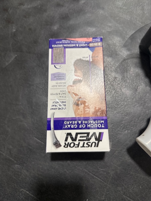 Photo 1 of JUST FOR MEN Touch of Gray Hair Color, Mustache & Beard Kit, Light & Medium Brown B-25/35, 1 ea (Pack of 4)