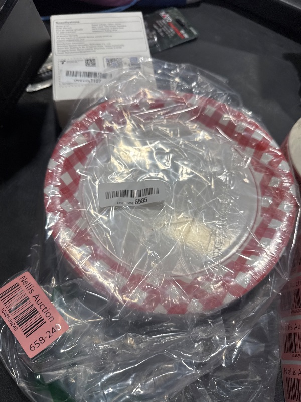Photo 1 of 50 Pcs Red and White Gingham Paper Plates 9" Red Gingham Checkered Plaid Dessert Plates Disposable Red and White Gingham Party Supplies for Picnic Barbecue Baby Shower Birthday Party Decorations
