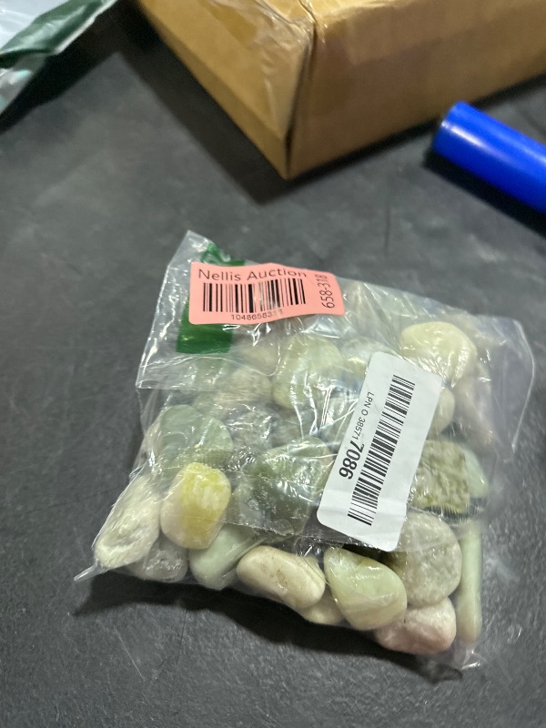 Photo 1 of FANTIAN 5 lbs Green River Rocks for Plants, 1-2 Inch Polished Jade Pebbles for Indoor Plants, Decorative Rocks for Succulent, Landscaping, Vases, Yard and Garden