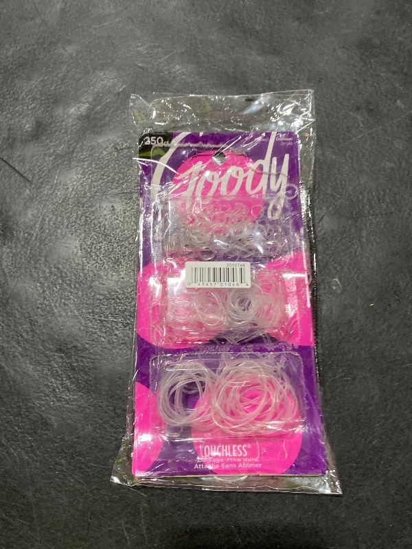 Photo 1 of Goody Ouchless Polyband Hair Ties - 250 Ct, Clear, Latex Hair Bands for Women's Hair, Easy Glide, Ultra-Strong Hold Hair Accessories for Women & Men, Secure Hold Ridge Design, All Hair Types