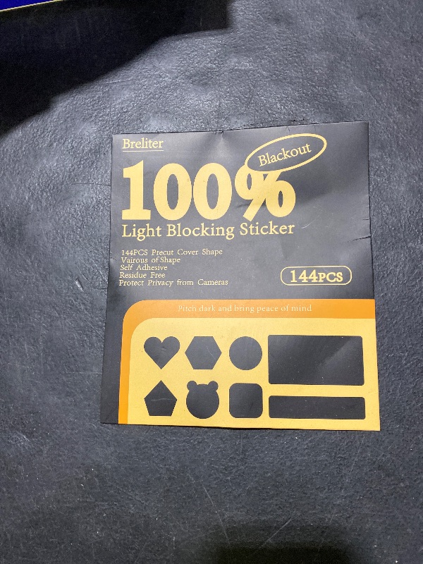 Photo 1 of Breliter Light Blocking Stickers - 144PCS Light Blackout Covers with Tweezers for Electronics Light Dimming for Routers, Monitors and Electrical Appliances, Block 95%-100% of LED Lights (Blackout)