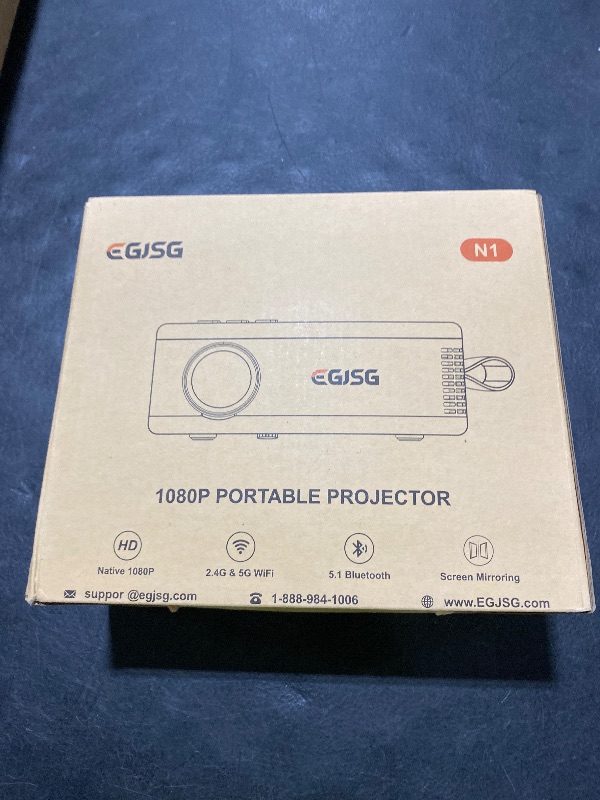 Photo 1 of Projector with WiFi and Bluetooth, Full HD 1080P Portable Projector, 4K Supported Outdoor Projector, Lag-free 5G WIFI 6, Compatible with iPhone, Android, PC, TV Stick, PS5, Xbox