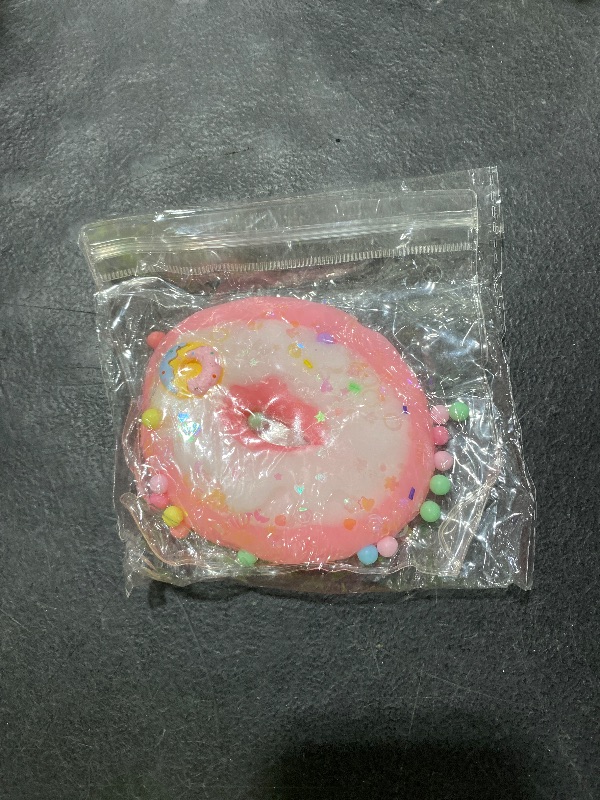 Photo 1 of Squishy Donut Toys, 3.15in Squeeze Cute Fake Donut Ball Soft TPR Fidget Stretchy Sticky Squishy Toys for Adults Party Decoration Food Props (Rose)