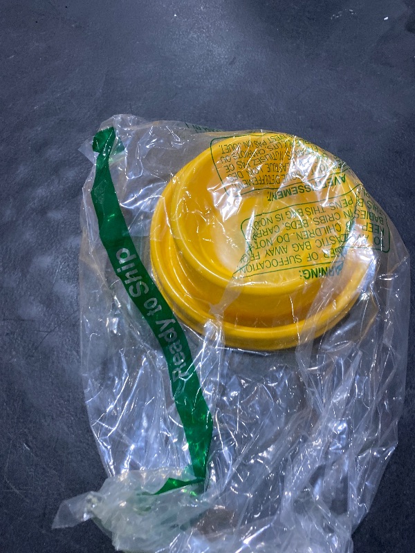 Photo 1 of GRPET Ants Away Dog Bowl Cat Puppy Food Bowls Round No Spill Eating Feeder for Small Animals Yellow S