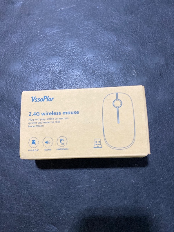 Photo 1 of Vssoplor Wireless Mouse, 2.4G Slim Portable Computer Laptop Mouse with Nano Receiver Quiet Silent Optical Mice for Notebook, PC, Laptop, Computer-White and Gold