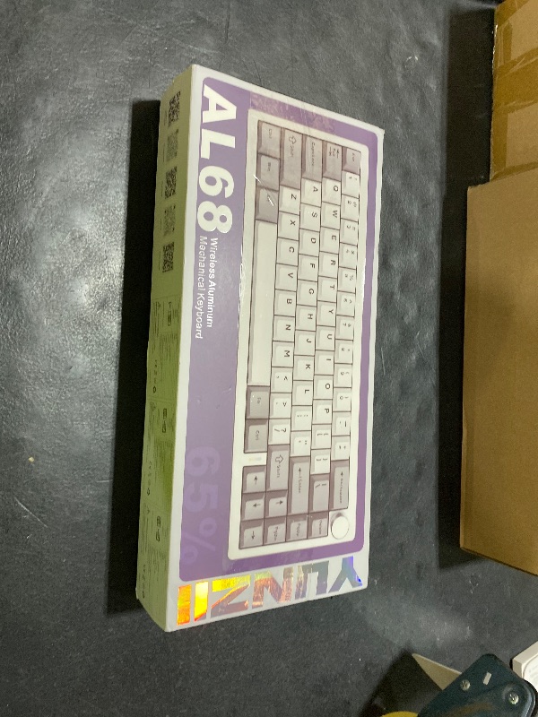 Photo 1 of YUNZII AL68 Wireless Mechanical Keyboard,Full Aluminum CNC,60% Layout with Knob, QMK/VIA Software,Gasket Mounted,Hot Swappable,RGB Backlit,BT/2.4G/USB-C for Mac/Win (Silver, Gateron Zero)