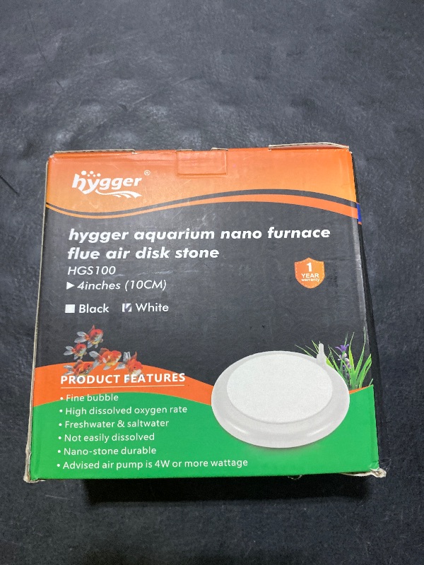 Photo 1 of hygger Aquarium Air Stone Kit, Fish Tank Bubbler, Nano Furnace Flue Round Air Stone Disk Set, Small Bubbles and Ultra-High Dissolved Oxygen for Hydroponics (4 inch)