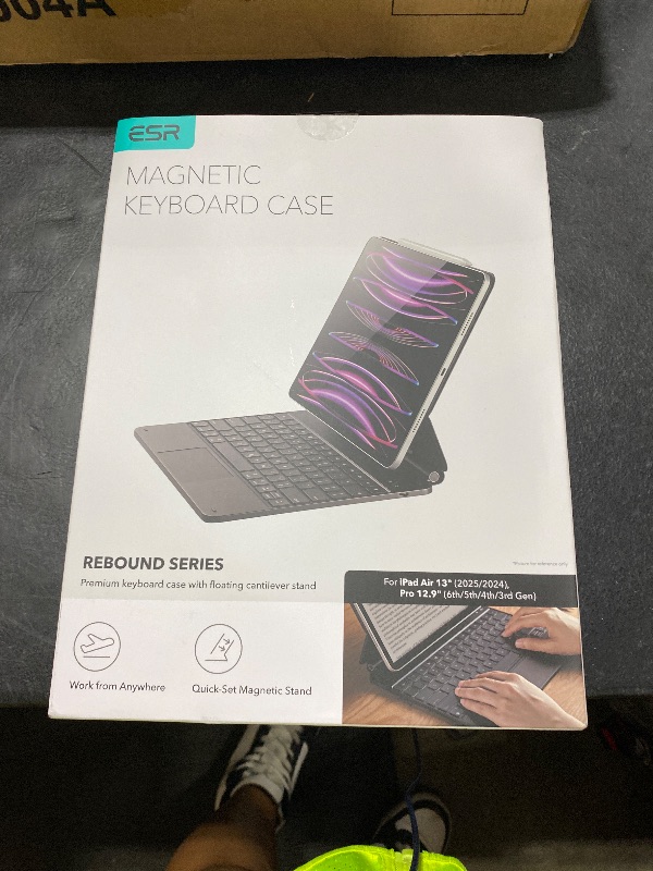 Photo 1 of ESR iPad Air 13 Inch Case Keyboard (M3/M2, 2025/2024) & iPad Pro 12.9 inch (3/4/5/6th Gen) Magic Keyboard, Easy-Set Floating Cantilever Stand, Precision Multi-Touch Trackpad, Rebound Series, Black
