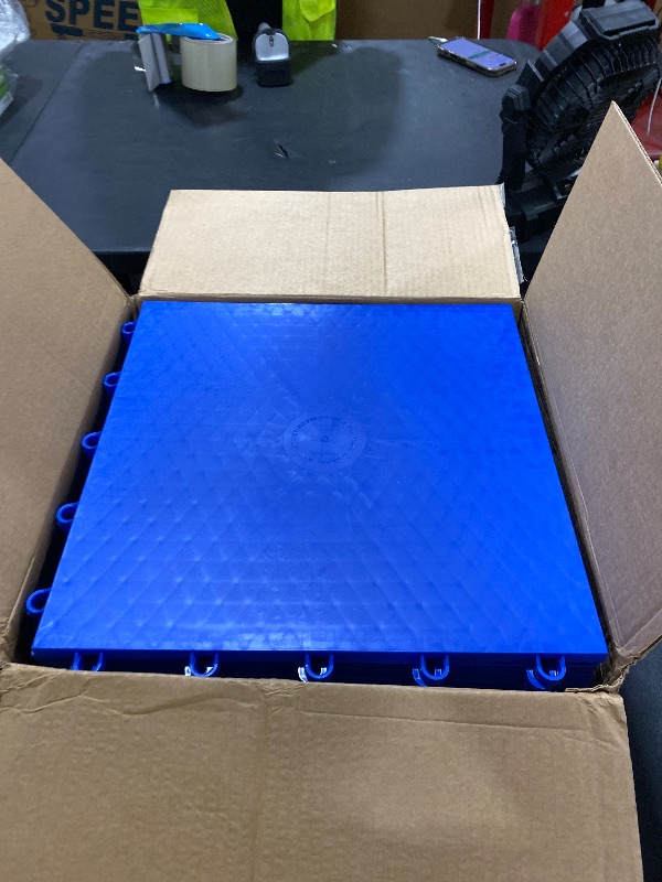 Photo 1 of InOut Flooring 15 Blue Tiles - High Durability Colored Flooring Tiles - Interlocking versatile training surface - roller skate Indoor&Outdoor, dance floor tiles, basketball tiles, multi sports floor