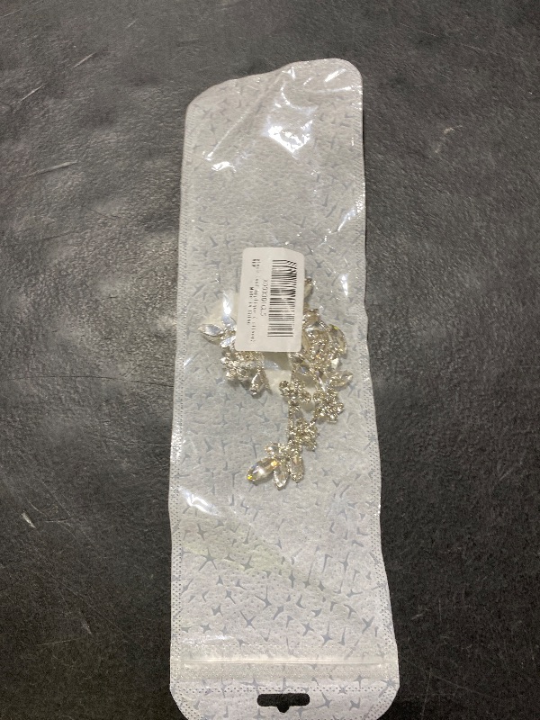 Photo 1 of PEARLY JUN Rhinestone Applique Crystal Applique Patches DIY Beaded Bling Trim Sewing Clothes for Wedding Belt Craft Gowns Decoration Dresses Embellishments(YHZ00013-silver)