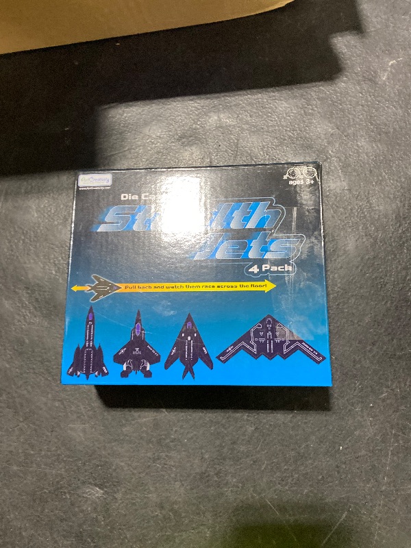 Photo 1 of ArtCreativity Diecast Stealth Bomber Toy Jets with Pullback Mechanism, Set of 4 B-2 Spirit Bombers, Diecast Metal Jet Plane Airplane Toys, B2 Bomber Model, Military Cake Decorations, Aviation Party