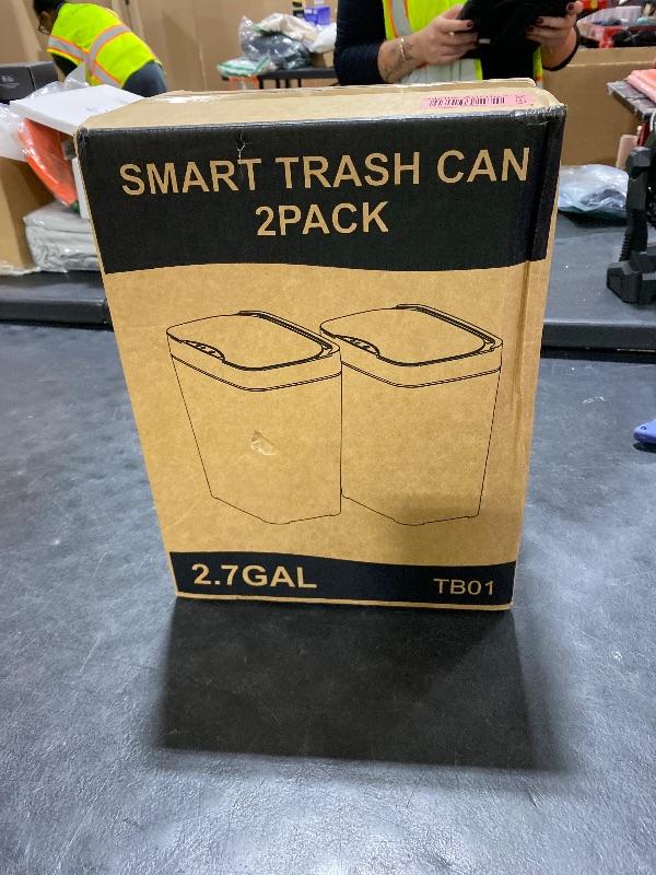 Photo 1 of Vanpopubs 2 Pack 2.7 Gal Bathroom Trash Can with Lid, Automatic Trash Can Small Smart Garbage Can Touchless, Slim Motion Sensor Waterproof Plastic Trash Bins for Bedroom Office Kitchen Toilet