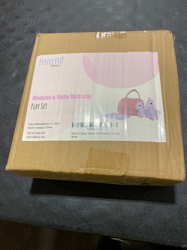 Photo 1 of Perfectto Design Unicorn Toy for Girls Age 3-10. 4 PCS Set - Mommy and Baby Stuffed Animals, Bag and a Doll Blanket. Unicorn Gift for 3-8 Year Old Birthdays and Christmas.