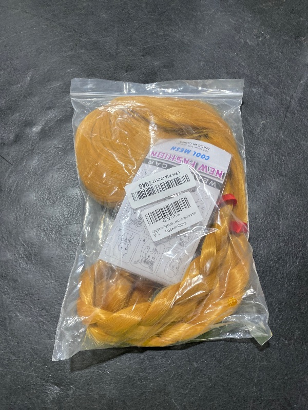 Photo 1 of GEAGLE Long Brown Wig Blonde Braided Hair Wig with Bangs Cowgirl Pigtails Ponytails Cosplay Costume Halloween Fancy Dress Makeup Accessories
