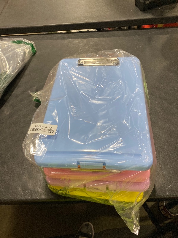 Photo 1 of Geyoga 6 Pcs Plastic Clipboard with Storage Case Box Macaron Colored A4 Nursing Clipboards with Pen Holder Waterproof Storage Clip Board Wall Mount Clip Boards File Case for School Office