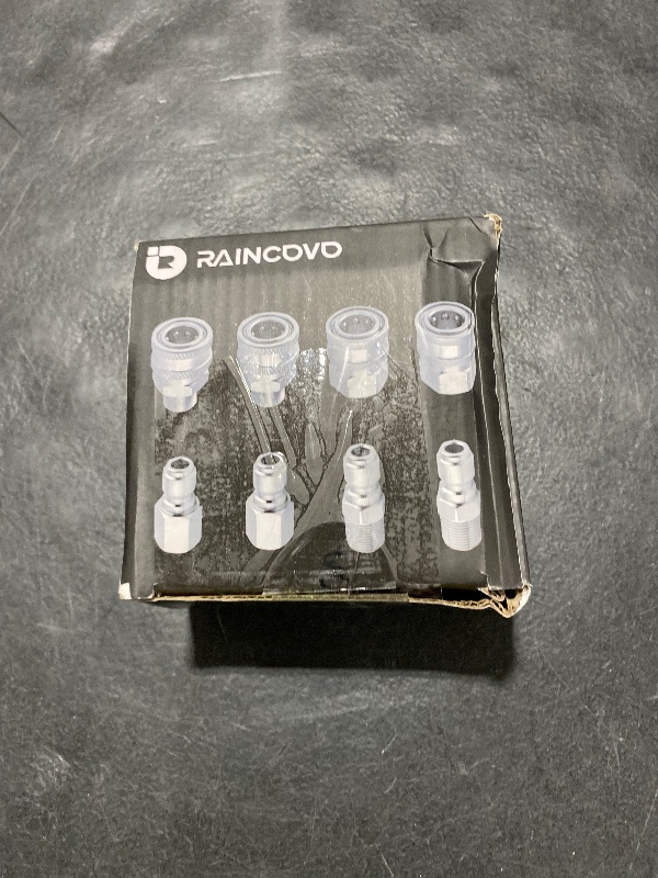 Photo 1 of Raincovo Pressure Washer Quick Connect 3/8 Inch, Pressure Washer Fittings, Stainless Steel Adapter Set, Female and Male Thread, 8 Pieces