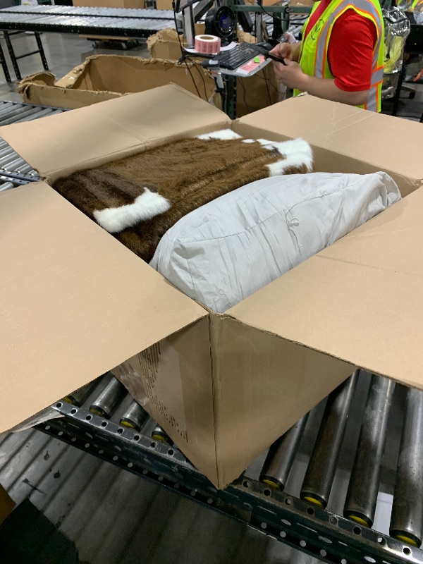 Photo 1 of Bedfolks Plush Waterproof Dog Crate Bed, Faux Fur Kennel Pad for Extra Large Dogs, Removable Washable Cover, 41"x27", Cow Print