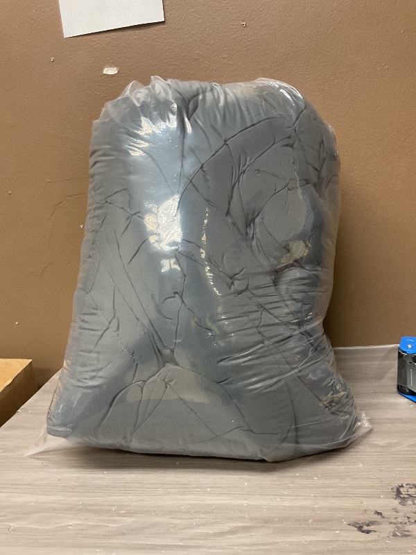 Photo 1 of DARK GREY KELTARO Oversized King Plus Comforter 128''x120'' - Extra Large Cooling All Seasons Down Alternative Lightweight Quilted Duvet Insert with Corner Tabs - Dark Grey
