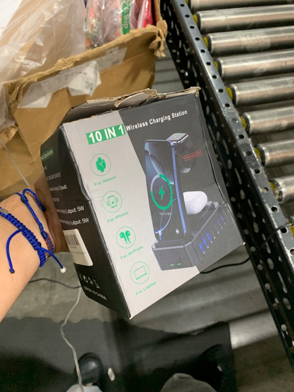 Photo 1 of 300W Charging Station for Multiple Devices Apple,10 in 1 Wireless Charger for iPhone,GaN III USB C 65W PD Fast Charging Stand Dock for MacBook,iWatch&Airpods (Wireless Charging Only for Apple)