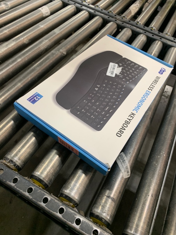 Photo 1 of Ergonomic Wireless Keyboard, Wave Keys Bluetooth/2.4G Split Design Ergo Wireless Keyboard with Cushioned Palm Rest, Multi-Device, Rechargeable, for Multi-OS, Windows/Mac/Android