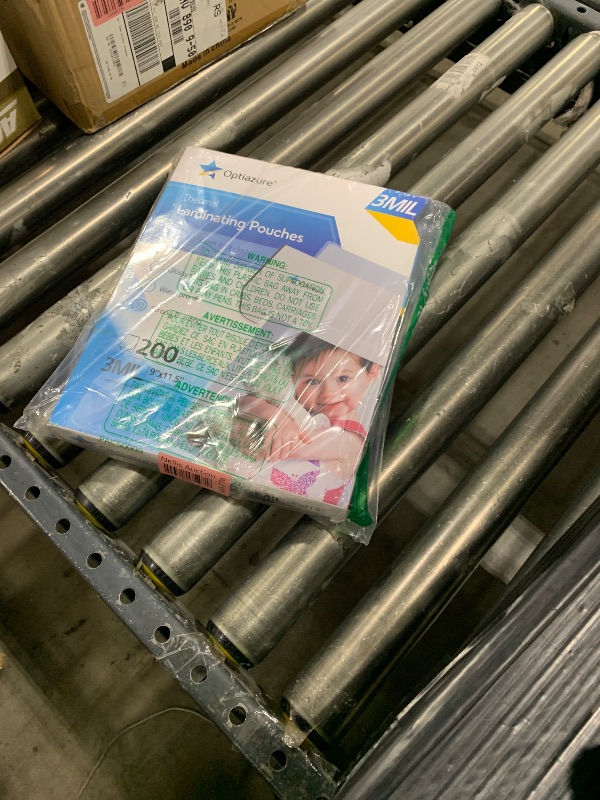 Photo 1 of Optiazure Thermal Laminating Pouches 9"x11.5" Inches, 3mil 200Pack, Laminated Paper, Clear, Letter Size, Office and School Supplies