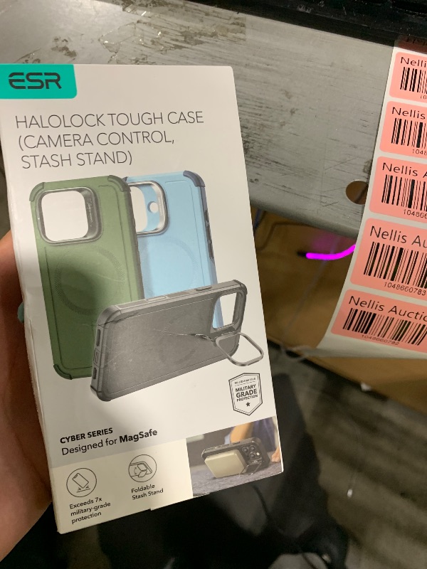 Photo 1 of ESR for iPhone 16 Plus Case with Stash Stand, Camera Control, 23FT Military-Grade Shock-Absorbing Drop Protection, Compatible with MagSafe Accessories, Magnetic Cyber Series, Light Blue