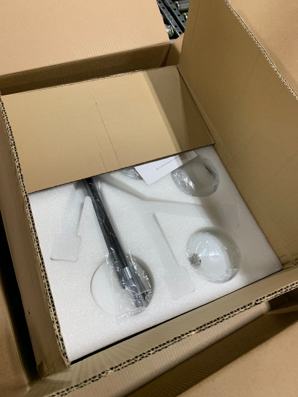 Photo 1 of Sparklelf 6 Lights Sputnik Chandelier for Dining Room L45’’ Black Modern Pendant Light Fixture with Milk Glass Shade Large Mid Century Chandeliers for Kitchen Island Living Room Foyer