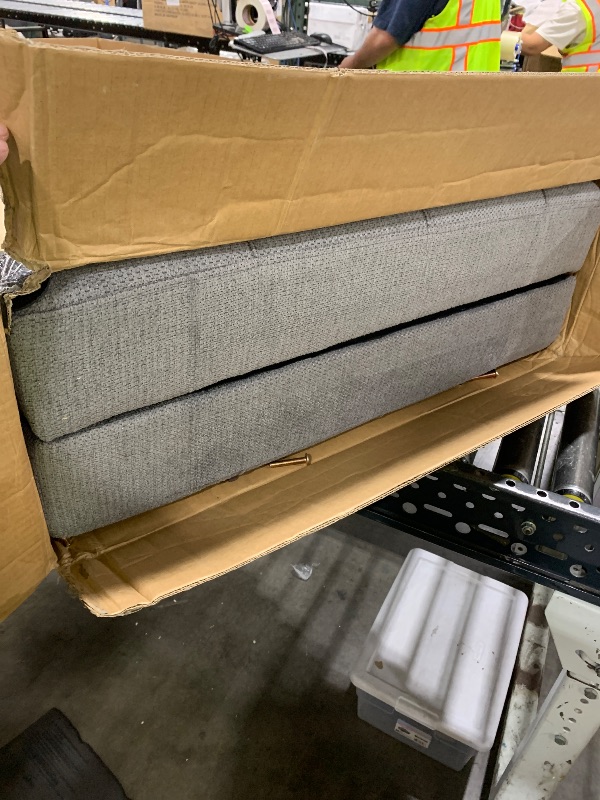 Photo 1 of COLAMY Futon Sofa Bed-Fabric Small Couch, Small Lounge Convertible with 2 Cup Holders, Removable Soft Armrest, Adjustable Backrest for Dorm/Bedroom/College
