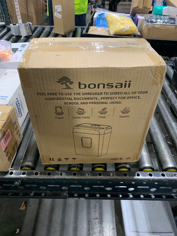 Photo 1 of Bonsaii Paper Shredder for Home Use, 3.4 Gal Wastebasket, 6 Sheet Crosscut Paper Credit Cards, Staples, and Clips Shredder