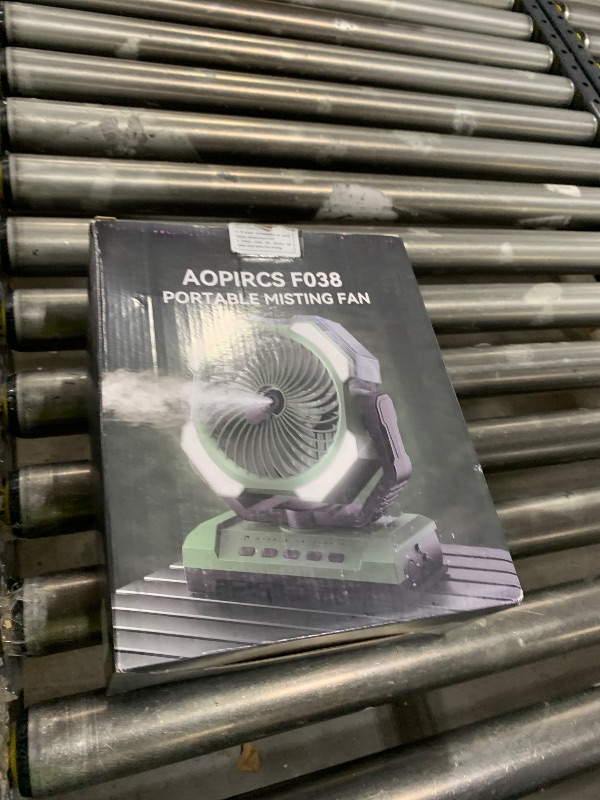 Photo 1 of Camping Misting Fan - 30000mAh Portable Battery Powered Fans with 9oz Water Tank, Light, Hook - Rechargeable, 120H Cooling, Last 5H Mist, 4 Speed, Sleep Mode - Outdoor Fan for Travel, Courtyard