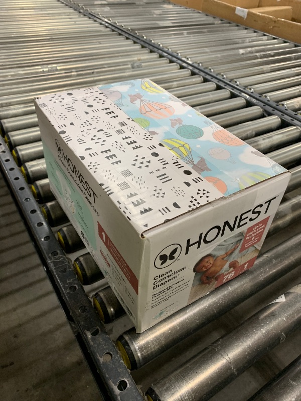 Photo 1 of The Honest Company Clean Conscious Diapers for Delicate Skin | Up to 100% Leakproof | Hypoallergenic, Fragrance Free | Gender Neutral | Club Box, Size 1 (8-14 lbs), 78 Count (Prints May Vary)