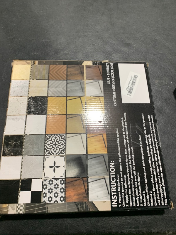Photo 1 of 40-Pack Peel and Stick Floor Tiles Vinyl Floor 12 x 12 inch Self Adhesive Waterproof Flooring Planks DIY for Bathroom, Kitchen, Living Room, RV, Cover 40 Sq. Ft, Black Vein Marble