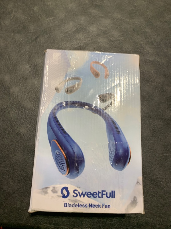 Photo 1 of MISSING CHARGER -------------------------------------SWEETFULL Portable Neck Fan 360° Cooling Bladeless Personal Fan | No Hair Twisting - 4000mAh USB Rechargeable Wearable Fan for Travel, Birthday Gifts for Men, Women, Mom, and Dad