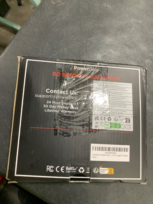 Photo 1 of PowerBear 4K HDMI Cable 25 ft [2 Pack] High Speed, Braided Nylon & Gold Connectors, 4K @ 60Hz, Ultra HD, 2K, 1080P, ARC & CL3 Rated | for Laptop, Monitor, PS5, PS4, Xbox One, Fire TV, Apple TV & More