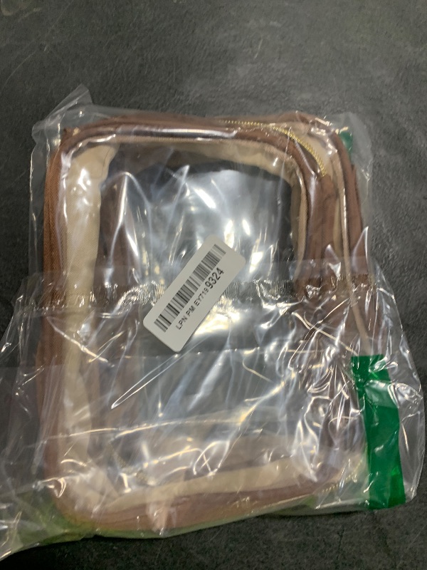 Photo 1 of Wedama TSA Approved Toiletry Bag, 2 Pack Clear Makeup Bags with Handles, Quart Size PVC Clear Cosmetic Bags for Women and Men, Carry on Airport Airline Compliant Bag, Brown