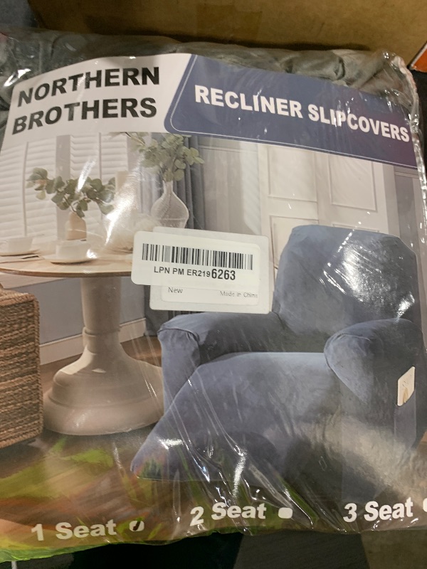Photo 1 of NORTHERN BROTHERS Recliner Chair Covers, Stretchy Recliner Couch Covers, Lazy Boy Velvet Chair Covers, Sofa Cover (Dark Grey, 1 Seat)
