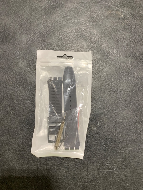 Photo 1 of GreenOlive Replacement Waterproof Silicone Rubber Watch Strap Watch Band for Swatch (17mm 19mm 20mm) (19mm, Darkgray)