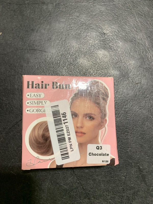 Photo 1 of SARLA Hair Bun Extension Synthetic Drawstring Updo Fake Ballet Bun for Women Lady Donut Chignon Chocolate