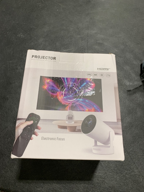 Photo 1 of Electric Focus - Projector 4K Support, Mini Projector with Wifi6 and Bluetooth, HY300pro Upgrade Enhanced Version Smart Proyector, 5w Speaker, Electric Focus, Auto Keystone Correction, 35"-130" Screen