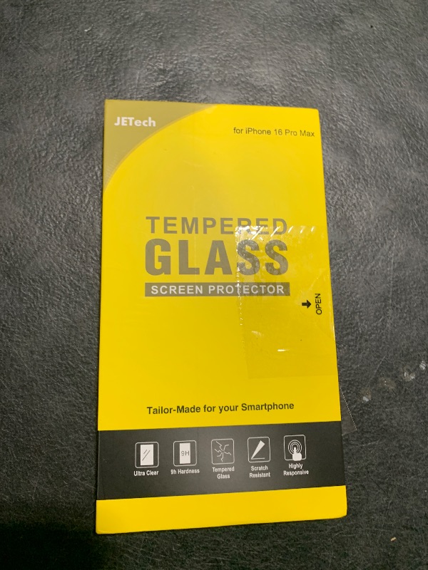 Photo 1 of JETech Screen Protector for iPhone 16 Pro Max 6.9-Inch, Tempered Glass Film with Easy Installation Tool, Case-Friendly, HD Clear, 2-Pack