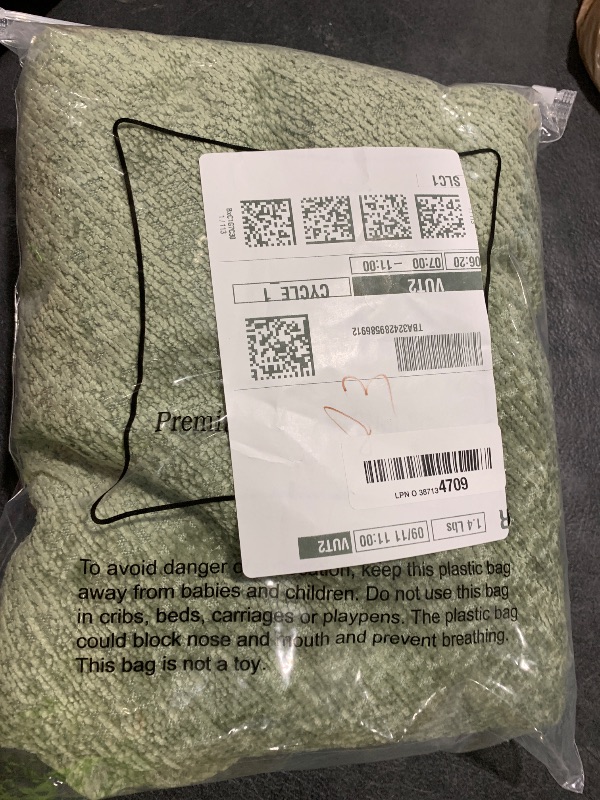 Photo 1 of DEZENE Pack of 2 Sage Green Decorative Throw Pillow Covers 24x24 Cozy Soft Chenille Accent Vintage Square Couch Pillow Covers for Home Decor Bed Sofa Living Room